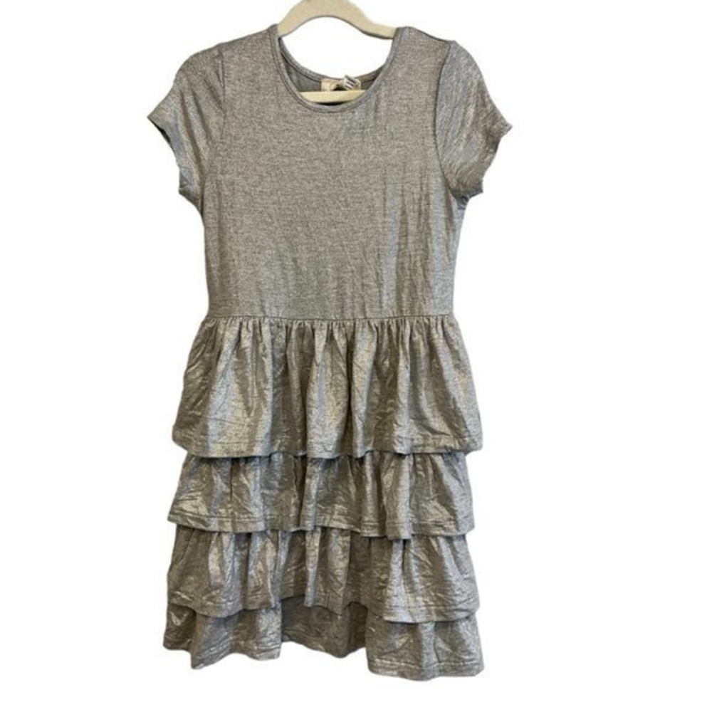 NWOT PEEK Aren't You Curious Kids' Shimmer Dress in Silver‎ (8Y)